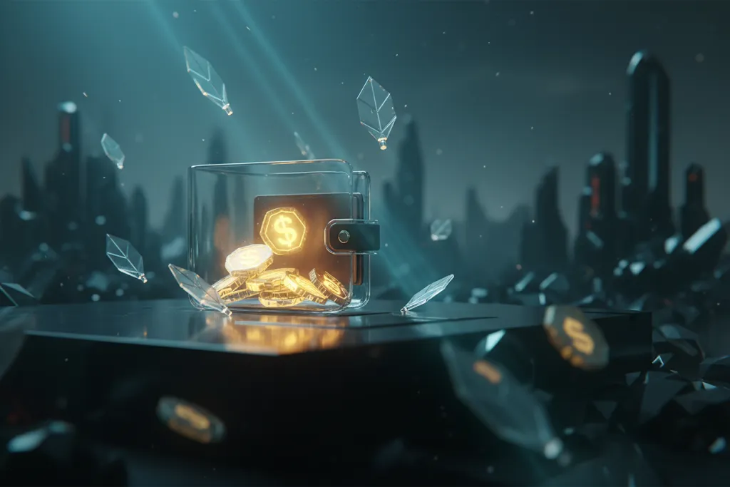 Glass wallet filled with glowing coins beside floating battle pass tokens, illustrating Concord free to play PS5 costs