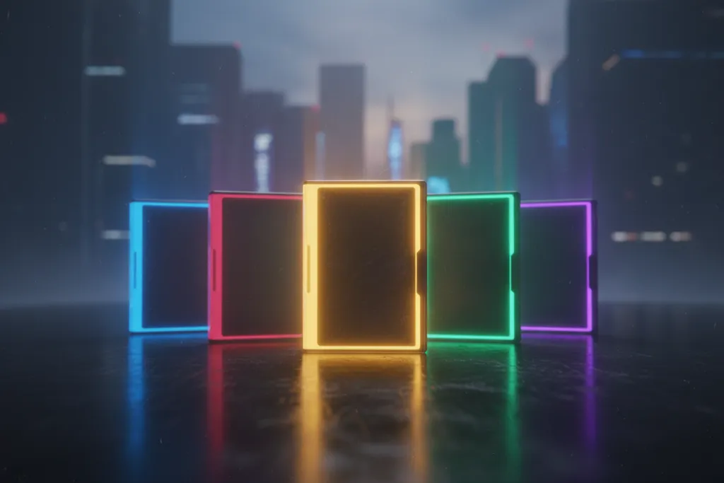 Glowing PS5 exclusive game cases fanned on a dark surface, representing the most anticipated ps5 games fall 2026 lineup